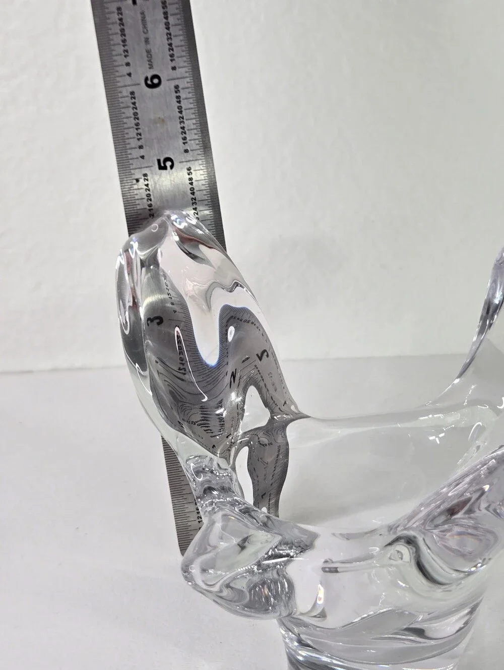 Princess House Lead Crystal Flying Bird Dove‎ Candy Trinket Dish Soaring VTG art